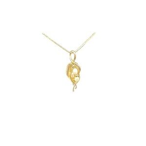 Vintage Lado Biles 14K Gold Shell Necklace w Pendant